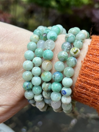 Chrysocolla Beaded Bracelet 8mm: Serenity : Peace : Self Knowledge - Picture 5 of 8