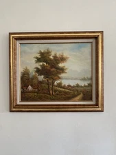 Rare Vintage Oil Painting Original by Unknown Artist 1960’s Landscape Art Gift