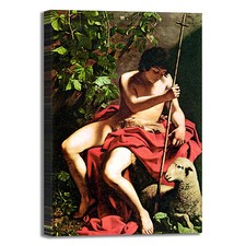 Caravaggio san Giovanni Battista quadro stampa tela dipinto telaio arredo casa