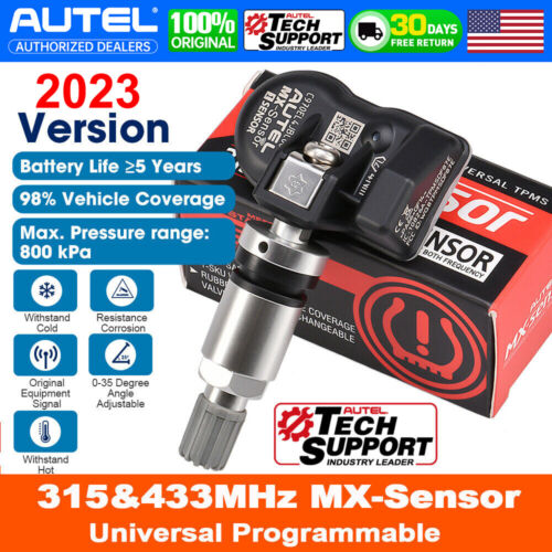 Autel TPMS MX-Sensor 433+315MHz Programming Metal Tire Pressure Sensors Tool - Zdjęcie 1 z 10