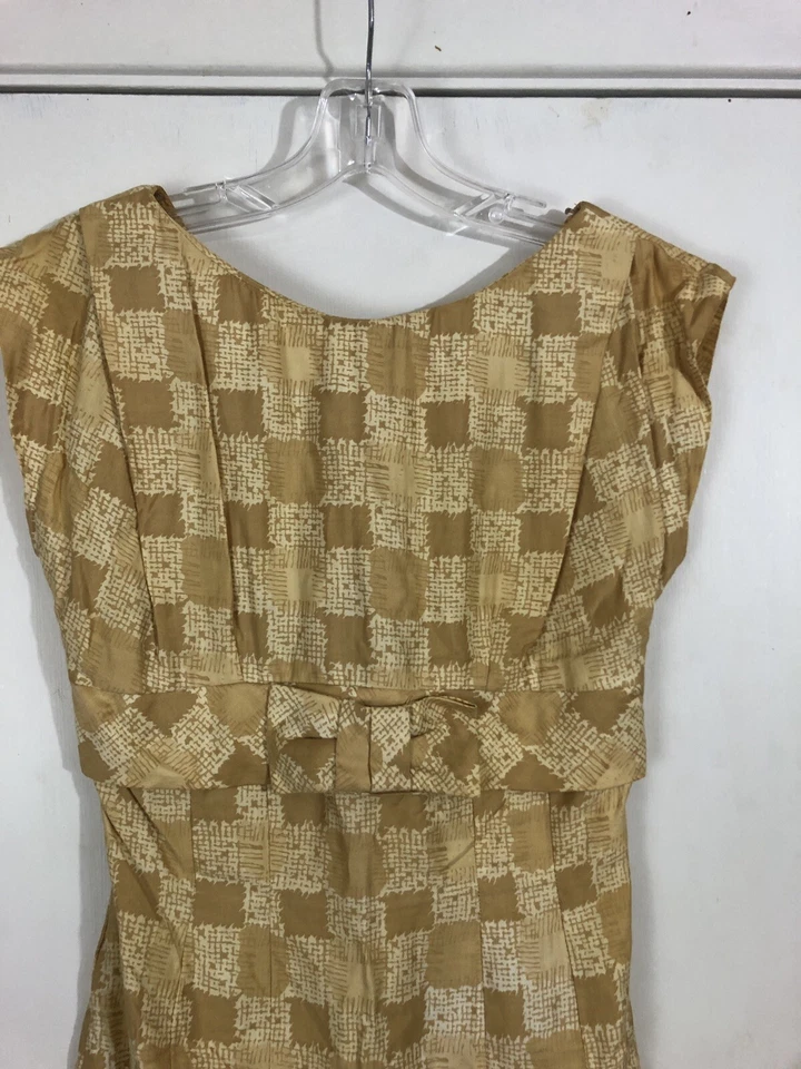 Vestido clásico estilo imperio vintage años 50 lazo abertura frontal hecho a mano talla pequeña Foto 2 de 4