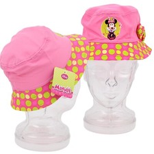 Disney Minnie Mouse Kids Girls Polka Dot Sun Hat Bucket Hat Pink Ages 3 NEW