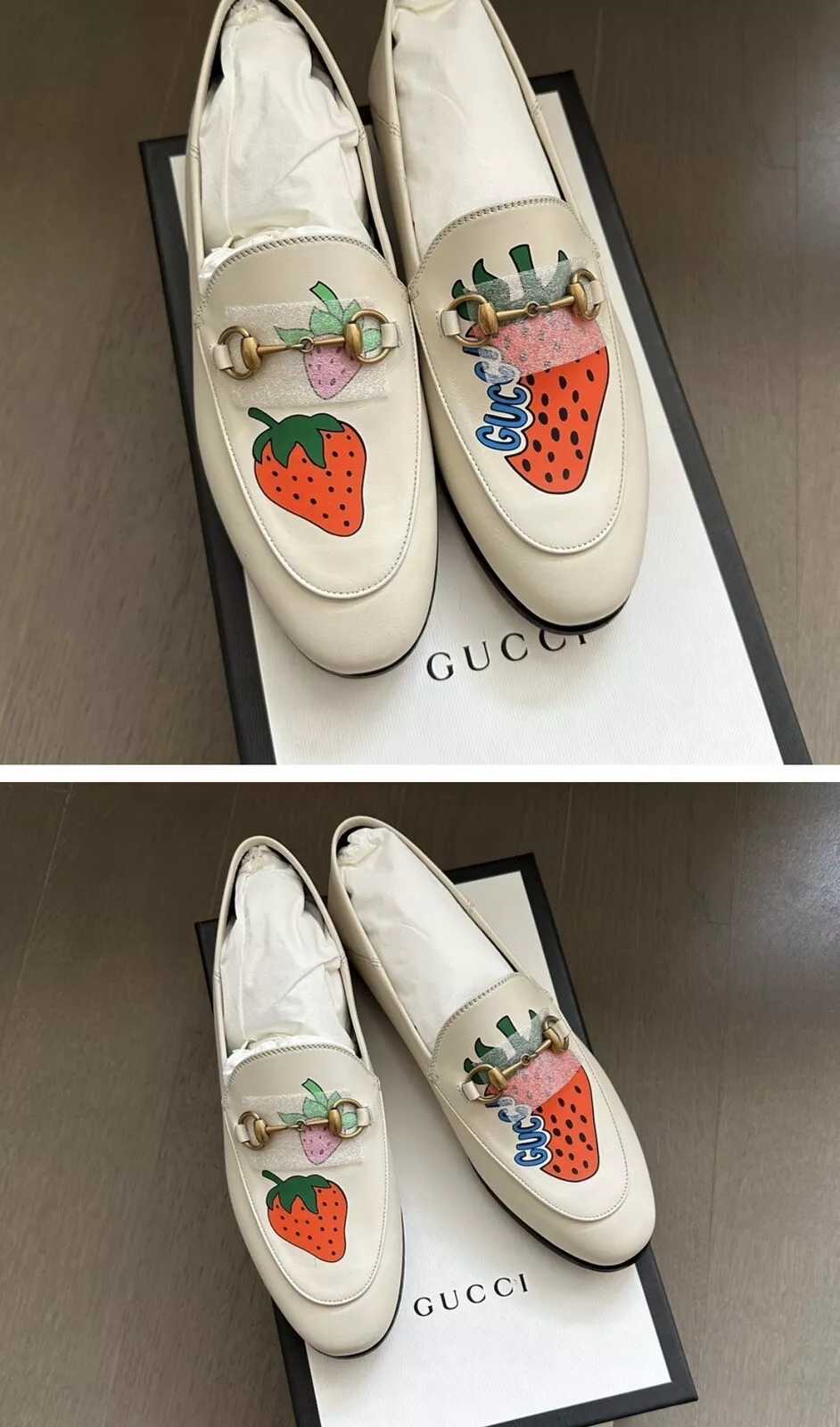 Mulets de mocassin à fraises Gucci Brixton os / US 7