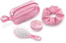 4-Piece Nici Lillebi Travel Hair Care Set Brush Mirror Hair Tie Zipper Tote NEW
