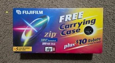 BRAND NEW Fujitsu 5-Pack of 100MB PC Formatted Zip Disks w/ Case