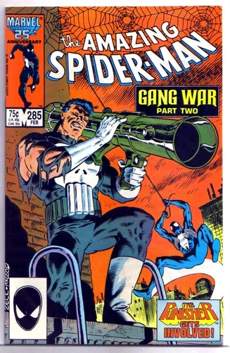 AMAZING SPIDERMAN #285 The Punisher! Gang War Part 2! Marvel Comic Book ~ VF/NM
