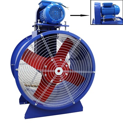 24'' Dia Tube Axial Fan Paint Fumes Blower Ventilation Device External Motor 220V