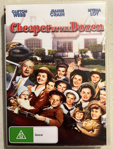 Cheaper By the Dozen DVD Region 4 Clifton Webb Jeanine Crain Myrna Loy 1978