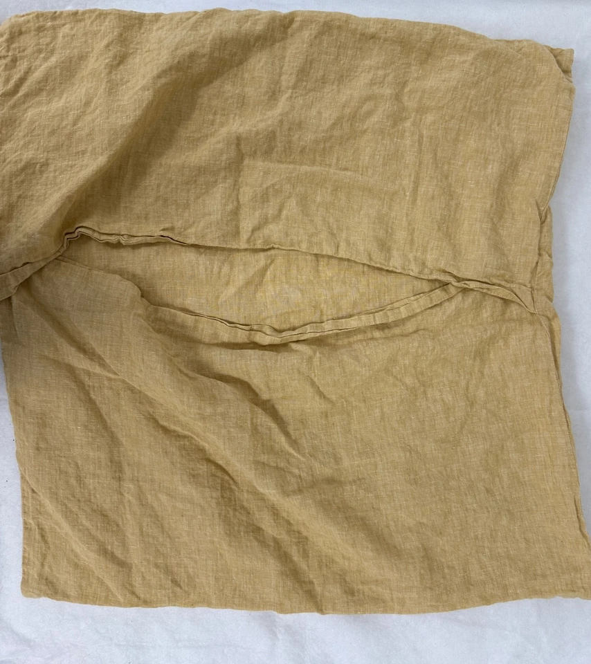 WEST ELM golden mustard yellow LINEN EURO sham 26 x26 - Image 2 of 3