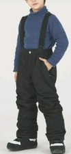 LONDON FOG Kids Snow Pants Bibs Insulated Overalls Size L/7 Black
