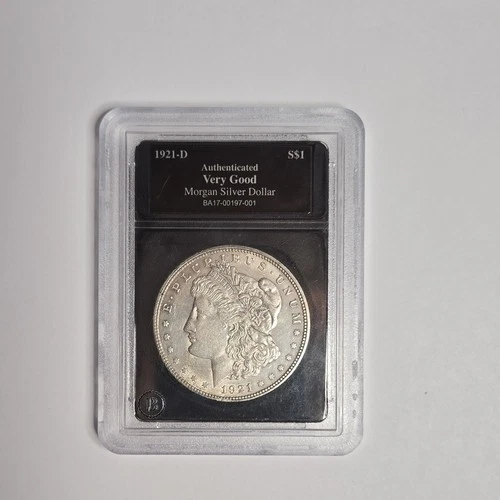 1921-D Morgan Silver Dollar Authenticated Very Good Denver $1 90% Silver