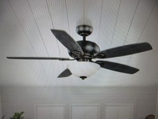 Hampton Bay Southwind Ii 52 In. Indoor Led Matte Black Ceiling Fan With Remote