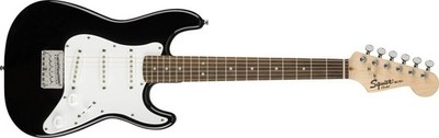 Squier Mini Stratocaster Electric Guitar, with 2-Year Warranty, Black, Laurel...
