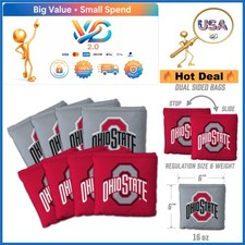 NCAA Ohio State Buckeyes Cornhole Bag Set 8 Dual Sided All Weather Regulation