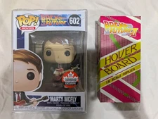 Funko Pop! Marty McFly Back to The Future #802 with Protector  + Hover Board