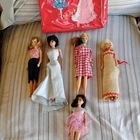 Barbie Vintage 1960s Fashion Dolls Lot with Outfits and Red Carrying Case