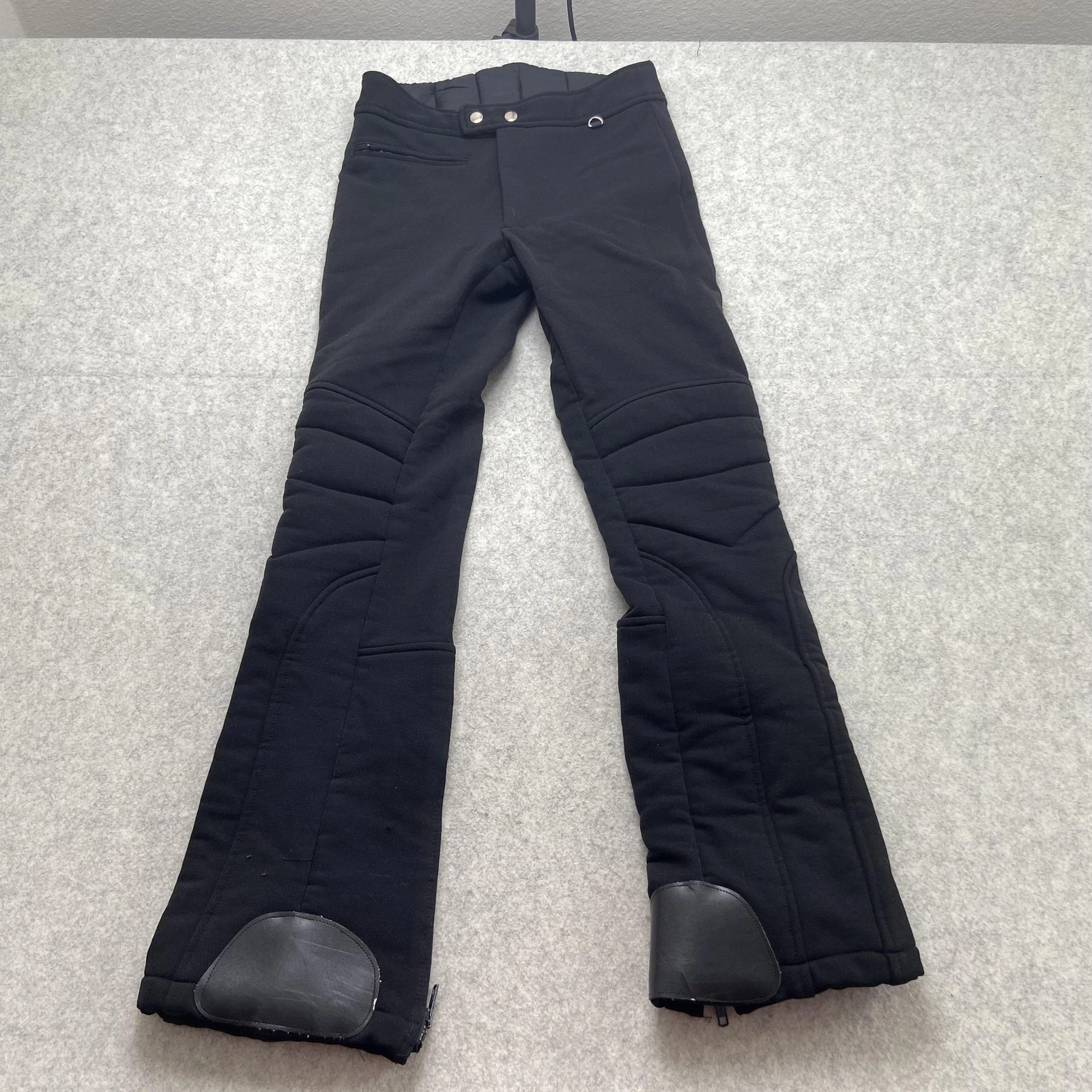 Subello Snow Pants Mens Small (27x29) Black Softshell Bootcut Ski Warm Zip Hem