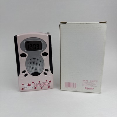 VTG Sanrio Pink Hello Kitty FM Radio Alarm Clock Works Tested Open Box