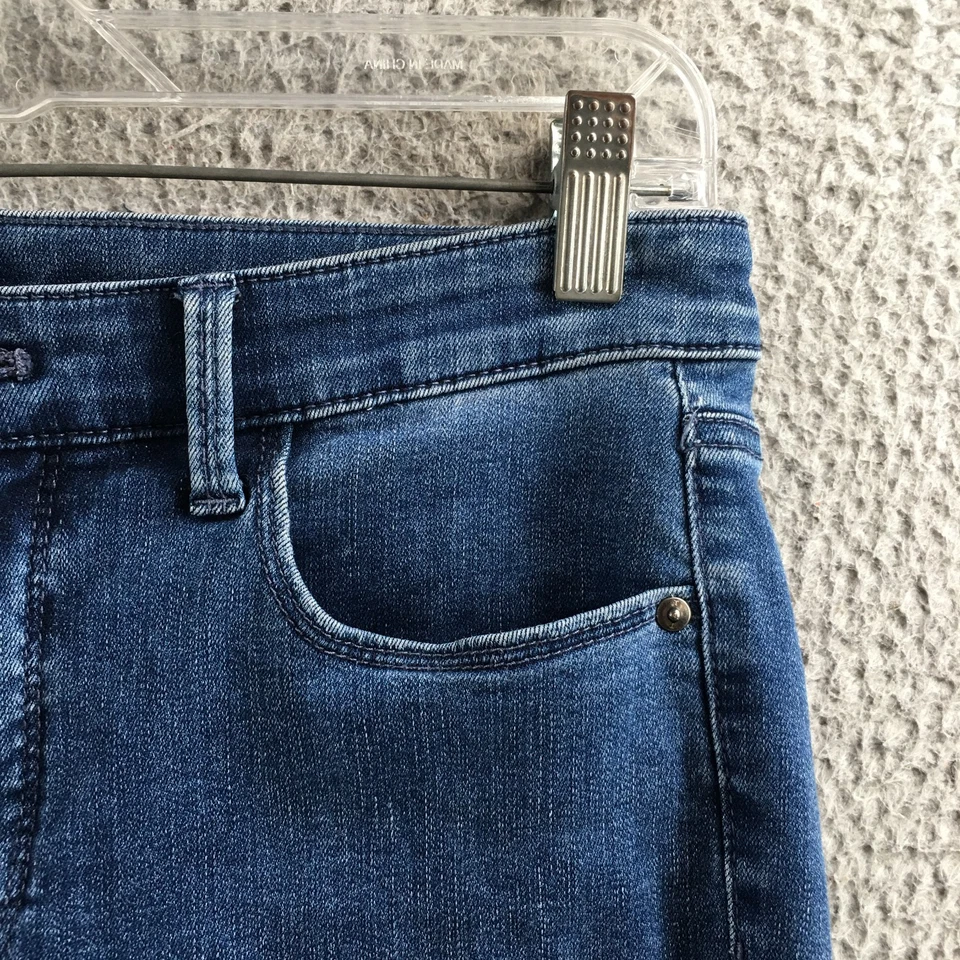 Jeans Talbots para mujer 8P Petite azul tiro alto jegging corto cremallera mosca elástico denim Foto 4 de 4