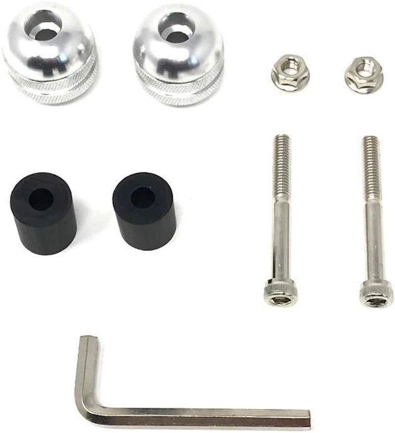 Moto Terminali Pesi Anodizzato per 22Mm 7/8" Manubrio - Argento - Immagine 3 di 4