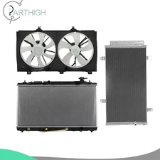 Dual Cooling Fan and Radiator Condenser Car Electric For 2009-2014 Toyota Venza