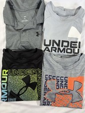 Under Armour Boys Size 4 Shirt Lot 4 Piece Athletic Tee Bundle Logo Gray Black