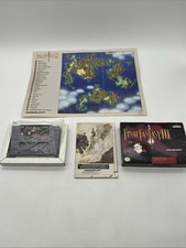 Final Fantasy III (Nintendo SNES, 1994) Game, Box, Manual, And Map