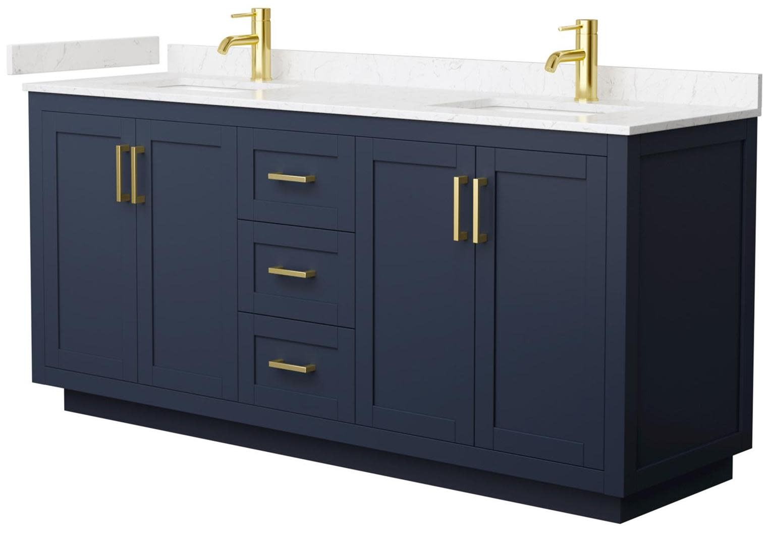Wyndham Collection Miranda 72 Inch Dark Blue Carrara Marble Vanity WCF2929-72D-VCA-MXX
