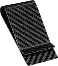 SERMAN-BRANDS Carbon Fiber Money Clip Wallet Credit Card Cash Holder Black