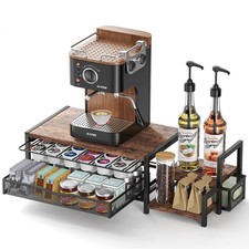 K Cup Holder, 2-Tier Coffee Pod Holder for 60 Pods, K Cup Drawer Organizer wi...