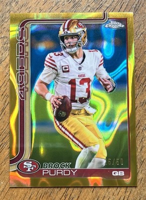 2025 NFL Topps Chrome Brock Purdy /50 Gold Lava #262 49ers
