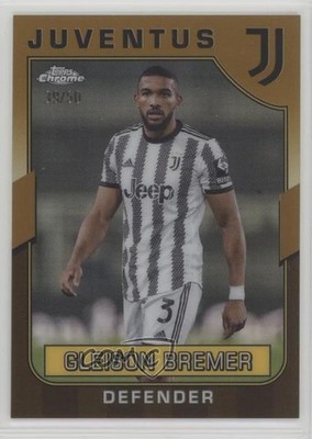 2022 Topps Chrome Juventus Team Set Gold Refractor 39/50 Gleison Bremer #49 04uh