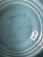 Vtg Genuine fiesta H.L.Co USA Saucer - Original Turquoise (blue)