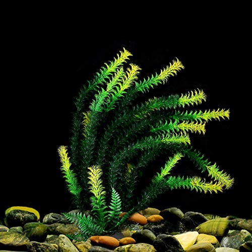 Planta de agua de plástico de 17" para adorno de pecera de acuario, verde rodo - Imagen 4 de 7