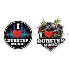 I Love Dubstep Music Vinyl Decal Sticker 2 Pack B
