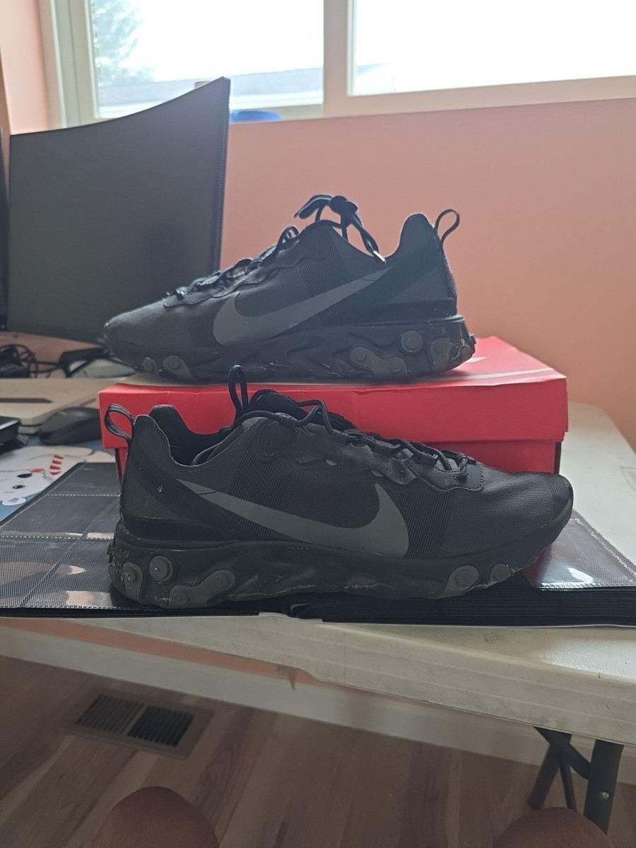Buy Size 11.5 - Nike React Element 55 Triple Black online | eBay