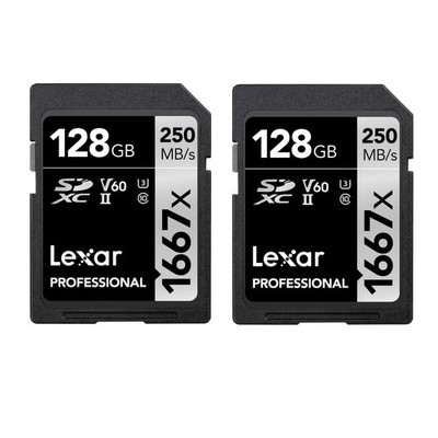 Professional 1667x SD Karte 128GB 2er Pack Speicherkarte SDXC UHS II Bis zu 250