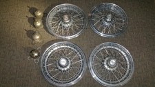 1986-1996 Chevy Caprice 4-15 Wire Hubcaps Logo Centers Locking Retainers Lot