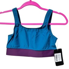 Theatricals teal eggplant purple dancewear dance crop top adult XS NWT