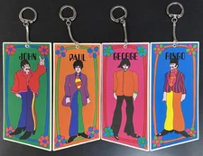 BEATLES Yellow Submarine 1968 Original Set Of 4 Key Chains