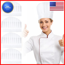 Zeyiyer 4 Pcs Chef Hat Adjustable White Chef Hats For Men Women Disposable
