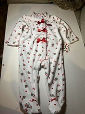 Carter's MY 1st CHRISTMAS Size 9 Months Christmas Footed Girls Pajamas