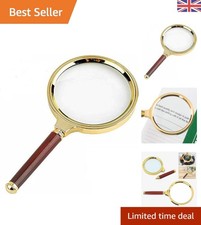 Image of Optical-Quality 60mm Magnifier with Luxurious Wooden Handle - 15x Magnification