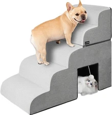 Dog Stairs for Small Dogs, 5-Step Detachable Dog Ramp for High Bed or Couch, 28"