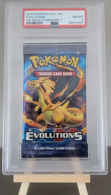 Pokemon Evolutions Mega Charizard XY Booster Pack PSA 8 Sealed 2016