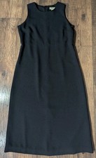 Eddie Bauer Womens Black Crepe Little Black Dress Size 10P Classic Elegant Lined