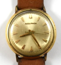 Vintage 1963 M3 Accutron Tuning Fork 214 10K Gold Filled Case Wrist Watch lot.wq