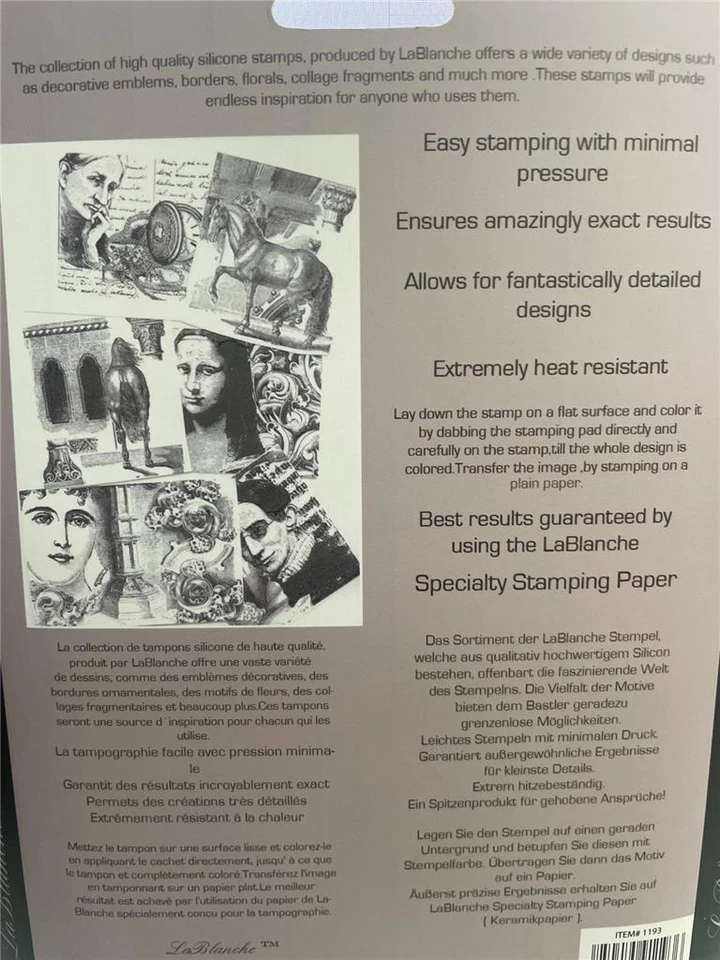 Nuevo sello de goma de silicona LA BLANCHE POEMA DE ÁNGEL QUERUBÍN DE WILBUR SCROLL Foto 3 de 3