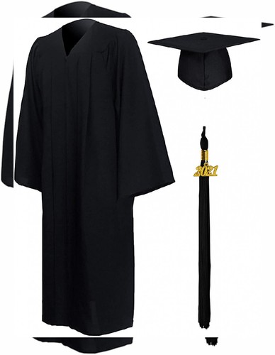 GraduationMall 2021 Toga Laurea e Tocco Cappello Uomo 3XS, Nero | eBay