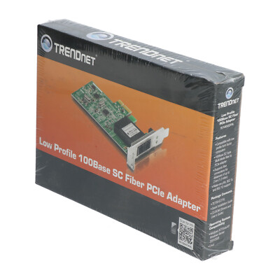 Trendnet TE100-ECFXL Low Profile 100Base SC Fiber PCIe Adapter New NFP Sealed